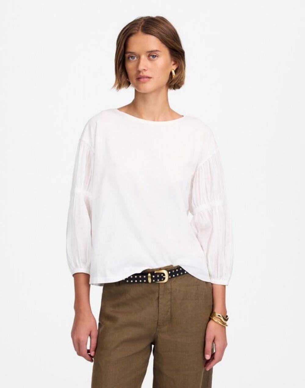 NWT Madewell Puff-Sleeve Drop-Shoulder Knit Top Size XS